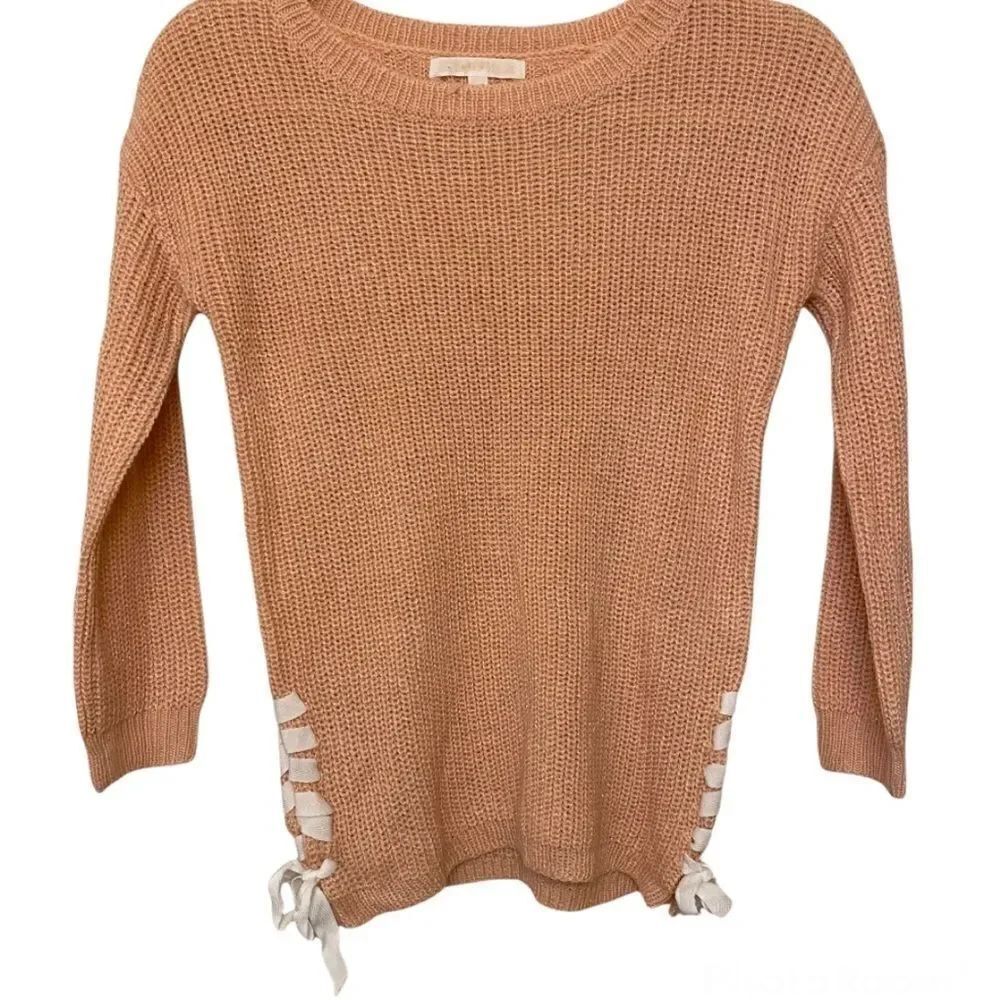 Girls blush pink peach crew neck Sweater size M 10/12